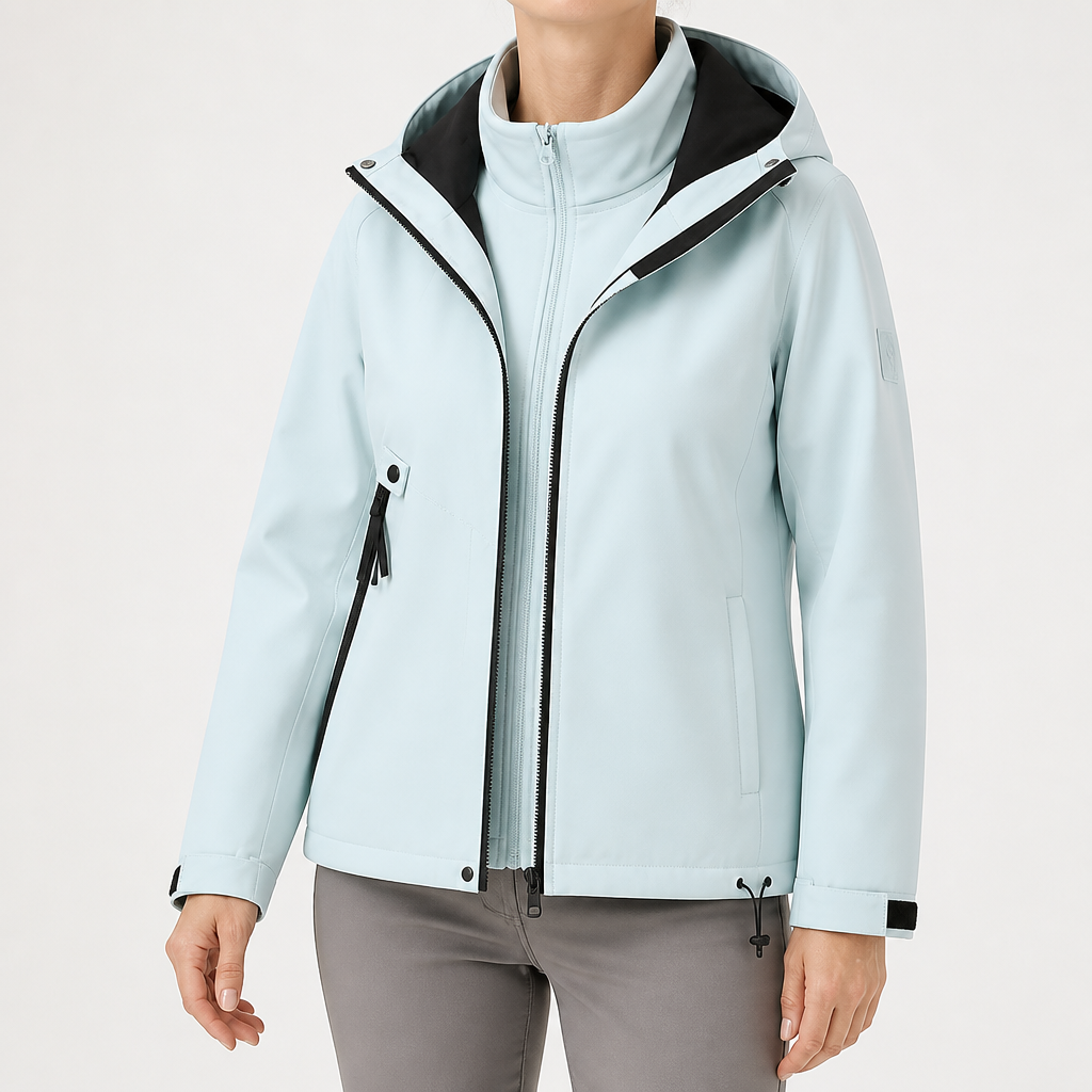 Susannah | Womens Water Resistant Hooded 3-in-1 Jacket, Forest Green
