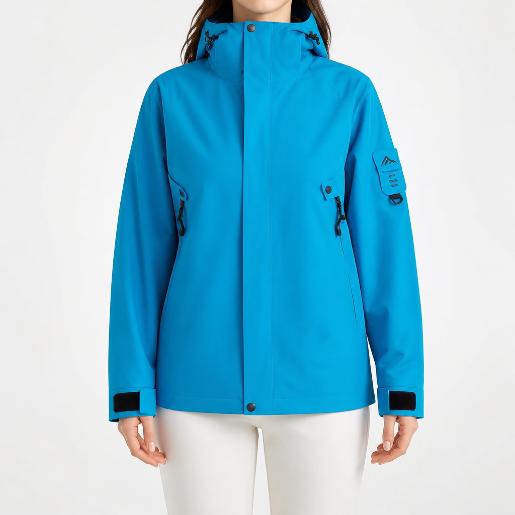Susannah | Womens Water Resistant Hooded 3-in-1 Jacket, Aqua Blue