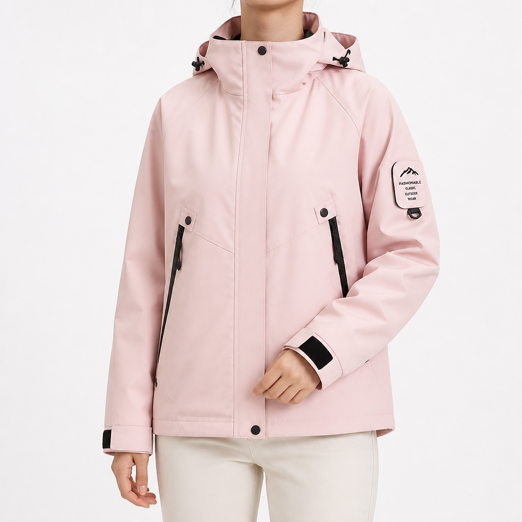 Susannah | Womens Water Resistant Hooded 3-in-1 Jacket, Ice Pink