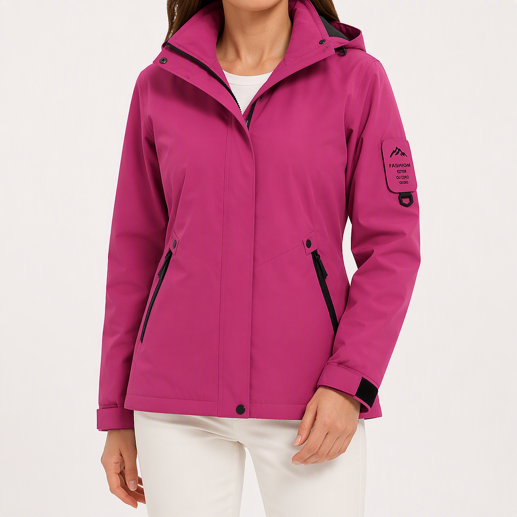 Susannah | Womens Water Resistant Hooded 3-in-1 Jacket, Rose Pink