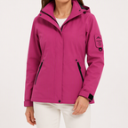 Susannah | Womens Water Resistant Hooded 3-in-1 Jacket, Rose Pink