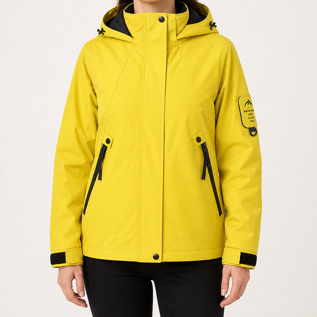 Susannah | Womens Water Resistant Hooded 3-in-1 Jacket, Fluorescent Green