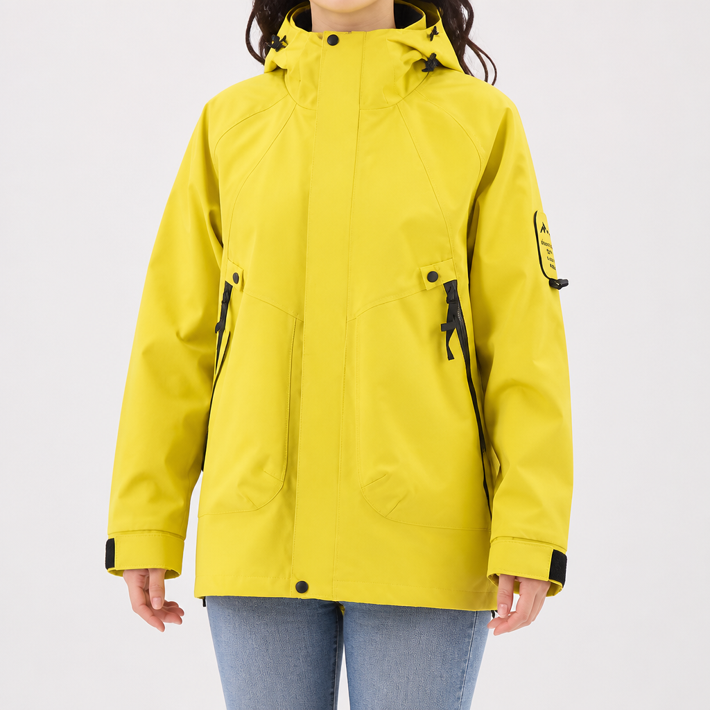 Susannah | Womens Water Resistant Hooded 3-in-1 Jacket, Fluorescent Green 2