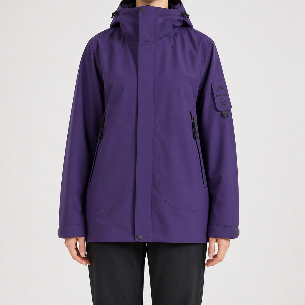 Susannah | Womens Water Resistant Hooded 3-in-1 Jacket, Purple 2