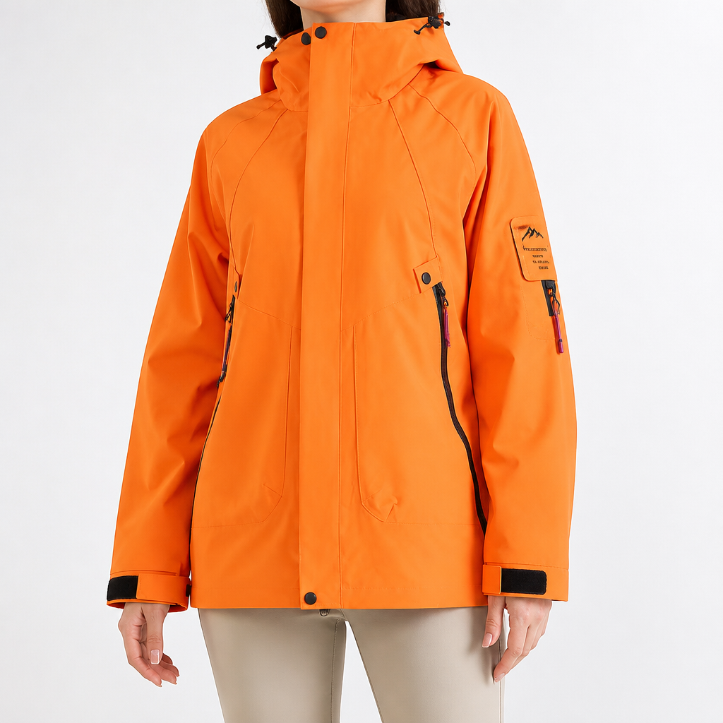 Susannah | Womens Water Resistant Hooded 3-in-1 Jacket, Orange 2