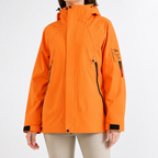Susannah | Womens Water Resistant Hooded 3-in-1 Jacket, Orange 2