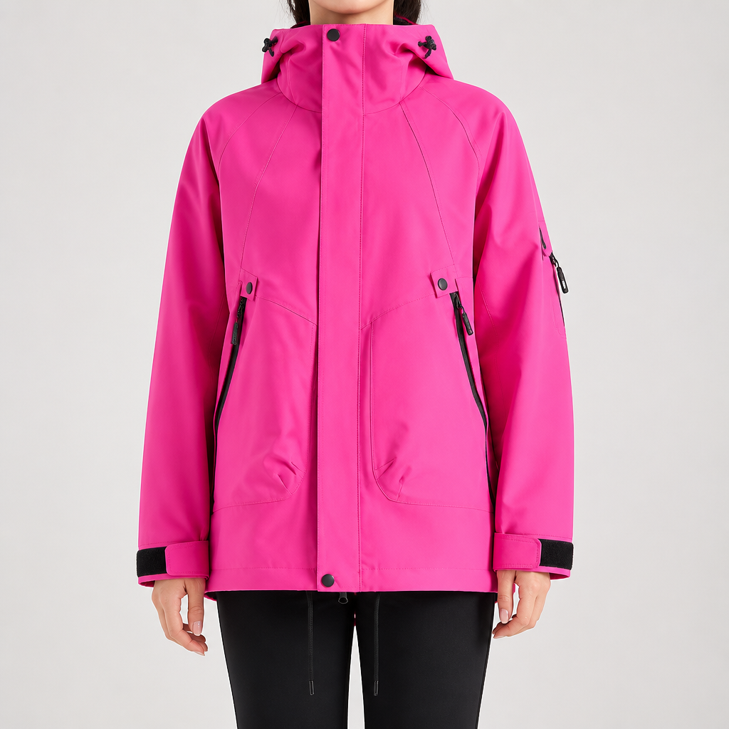 Susannah | Womens Water Resistant Hooded 3-in-1 Jacket, Magenta 2