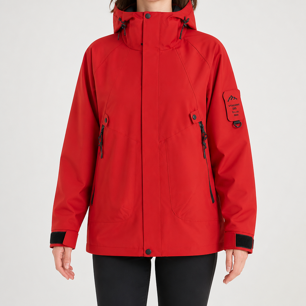 Susannah | Womens Water Resistant Hooded 3-in-1 Jacket, Vermilion Red 3