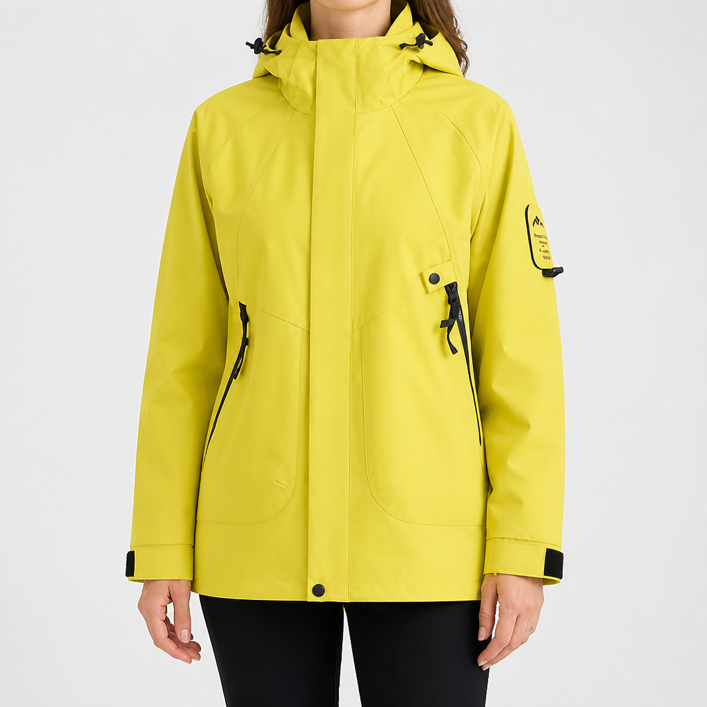 Susannah | Womens Water Resistant Hooded 3-in-1 Jacket, Fluorescent Green 3
