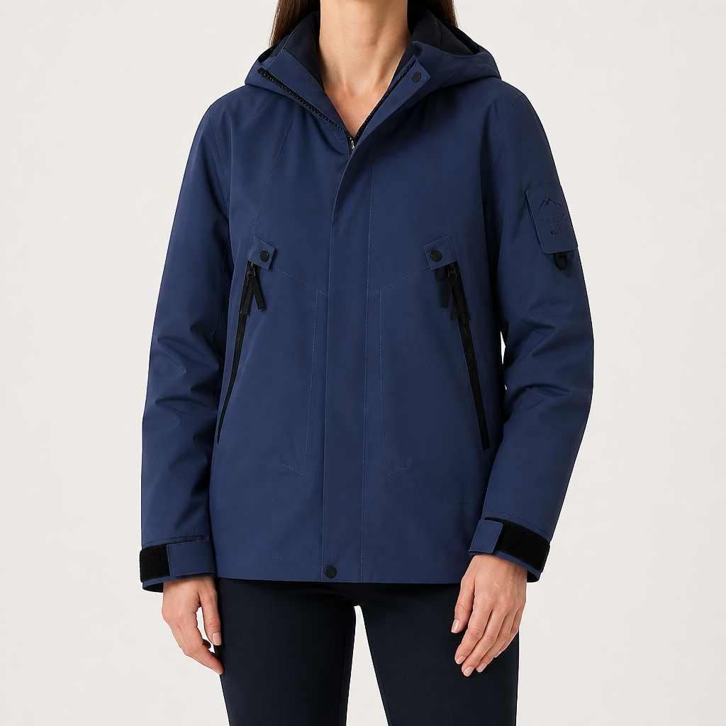 Susannah | Womens Water Resistant Hooded 3-in-1 Jacket, Navy Blue 2