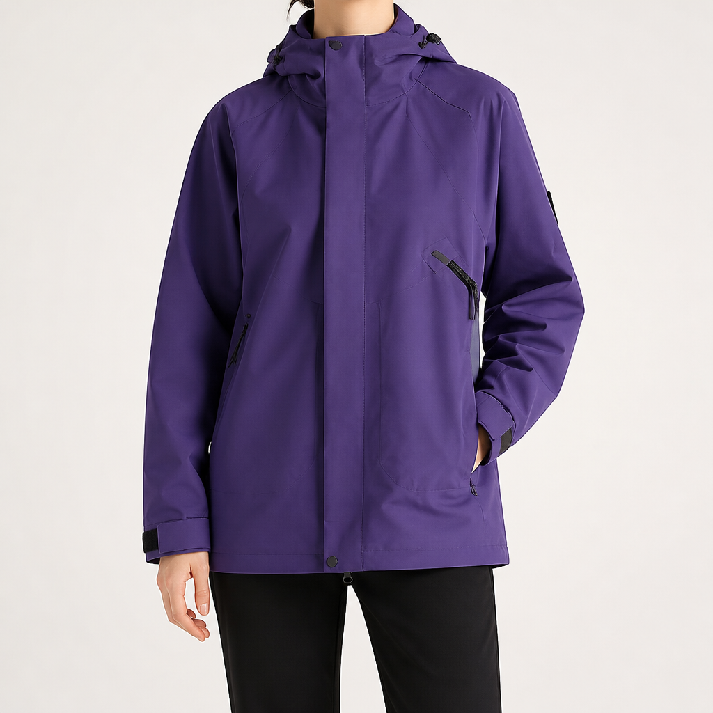 Susannah | Womens Water Resistant Hooded 3-in-1 Jacket, Purple 3