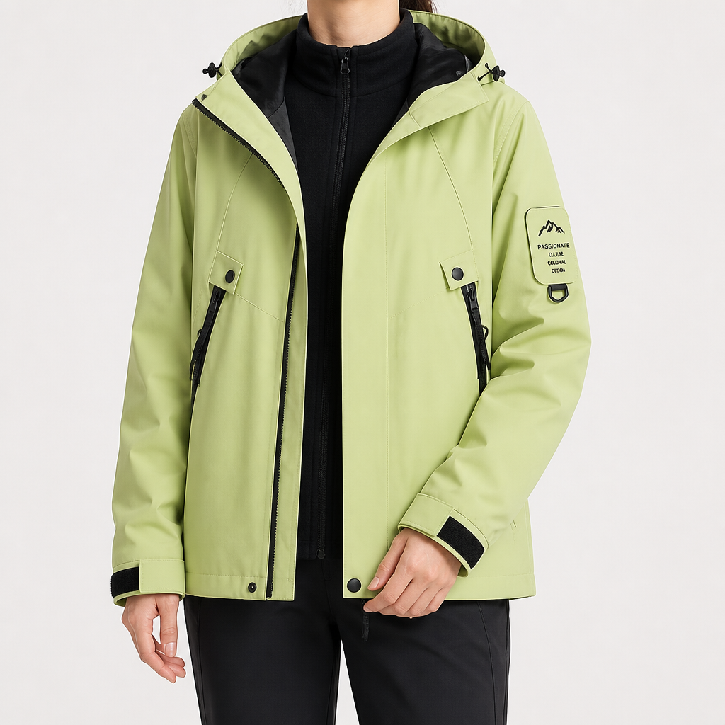Susannah | Womens Water Resistant Hooded 3-in-1 Jacket, Olive Green