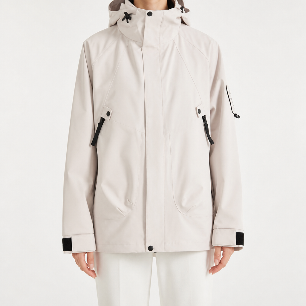 Susannah | Womens Water Resistant Hooded 3-in-1 Jacket, Ivory White 3