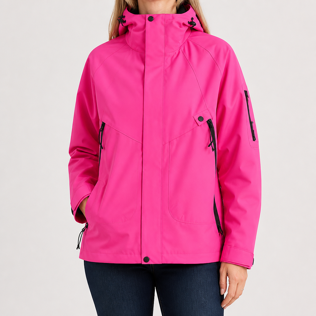 Susannah | Womens Water Resistant Hooded 3-in-1 Jacket, Magenta 3
