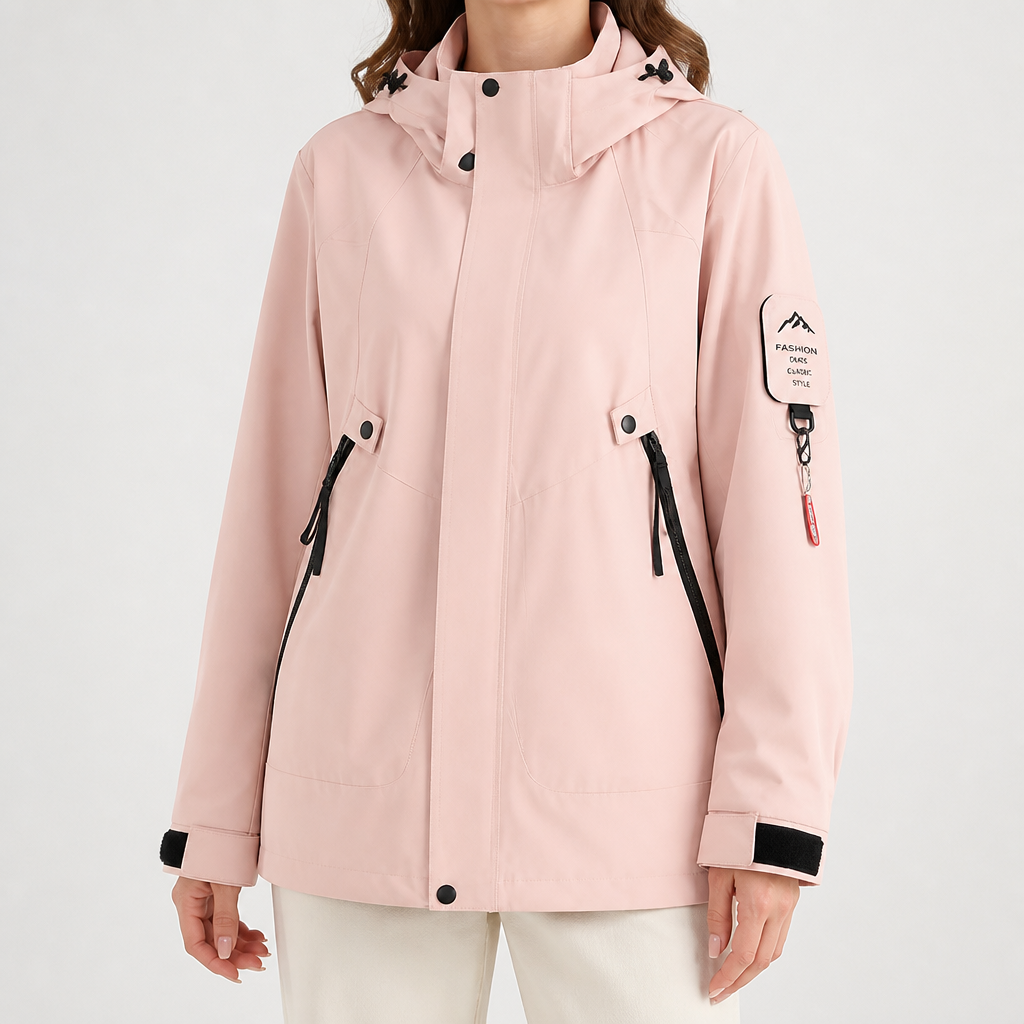 Susannah | Womens Water Resistant Hooded 3-in-1 Jacket, Ice Pink 3