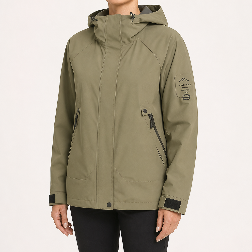 Susannah | Womens Water Resistant Hooded 3-in-1 Jacket, Army Green 3
