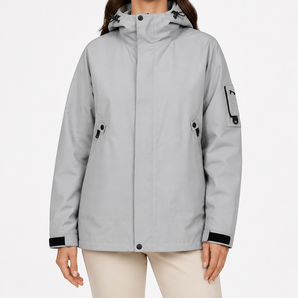 Susannah | Womens Water Resistant Hooded 3-in-1 Jacket, Silver Grey 2