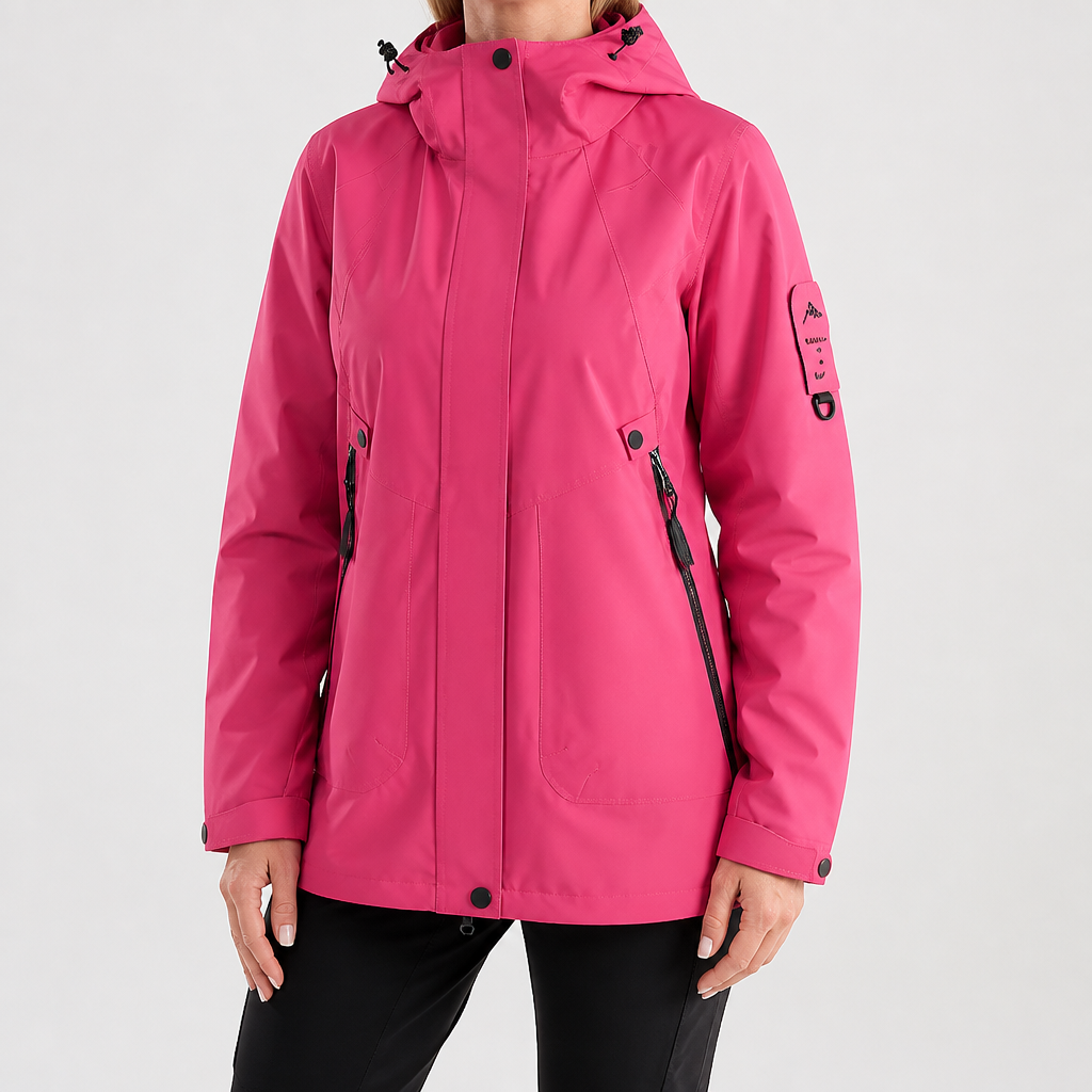Susannah | Womens Water Resistant Hooded 3-in-1 Jacket, Rose Pink 2
