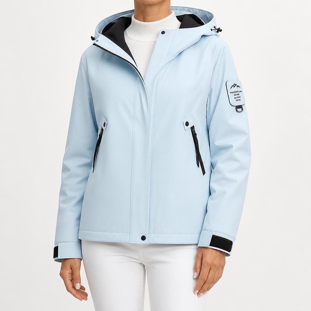 Susannah | Womens Water Resistant Hooded 3-in-1 Jacket, Baby Blue 3