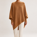 Suzanne | Womens Soft Warm Loose Round Neck Knit Pullover Sweater, Brown