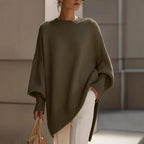 Suzanne | Womens Soft Warm Loose Round Neck Knit Pullover Sweater
