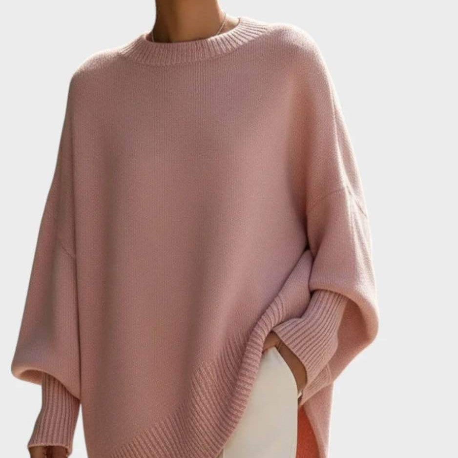 Suzanne | Womens Soft Warm Loose Round Neck Knit Pullover Sweater