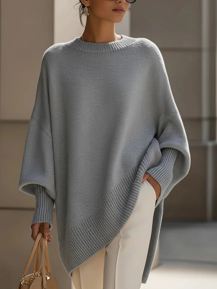 Suzanne | Womens Soft Warm Loose Round Neck Knit Pullover Sweater
