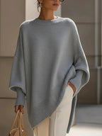 Suzanne | Womens Soft Warm Loose Round Neck Knit Pullover Sweater
