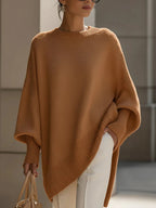 Suzanne | Womens Soft Warm Loose Round Neck Knit Pullover Sweater