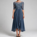 Sydney | Womens Wedding Guest Bridesmaid Cocktail Lace Chiffon Midi Dress