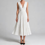 Sylvia | Womens Wedding Guest Sleeveless Pleated Printed Summer Maxi Dress