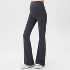 Talia | Womens Maternity High Waist Flared Yoga Leggings, Grey