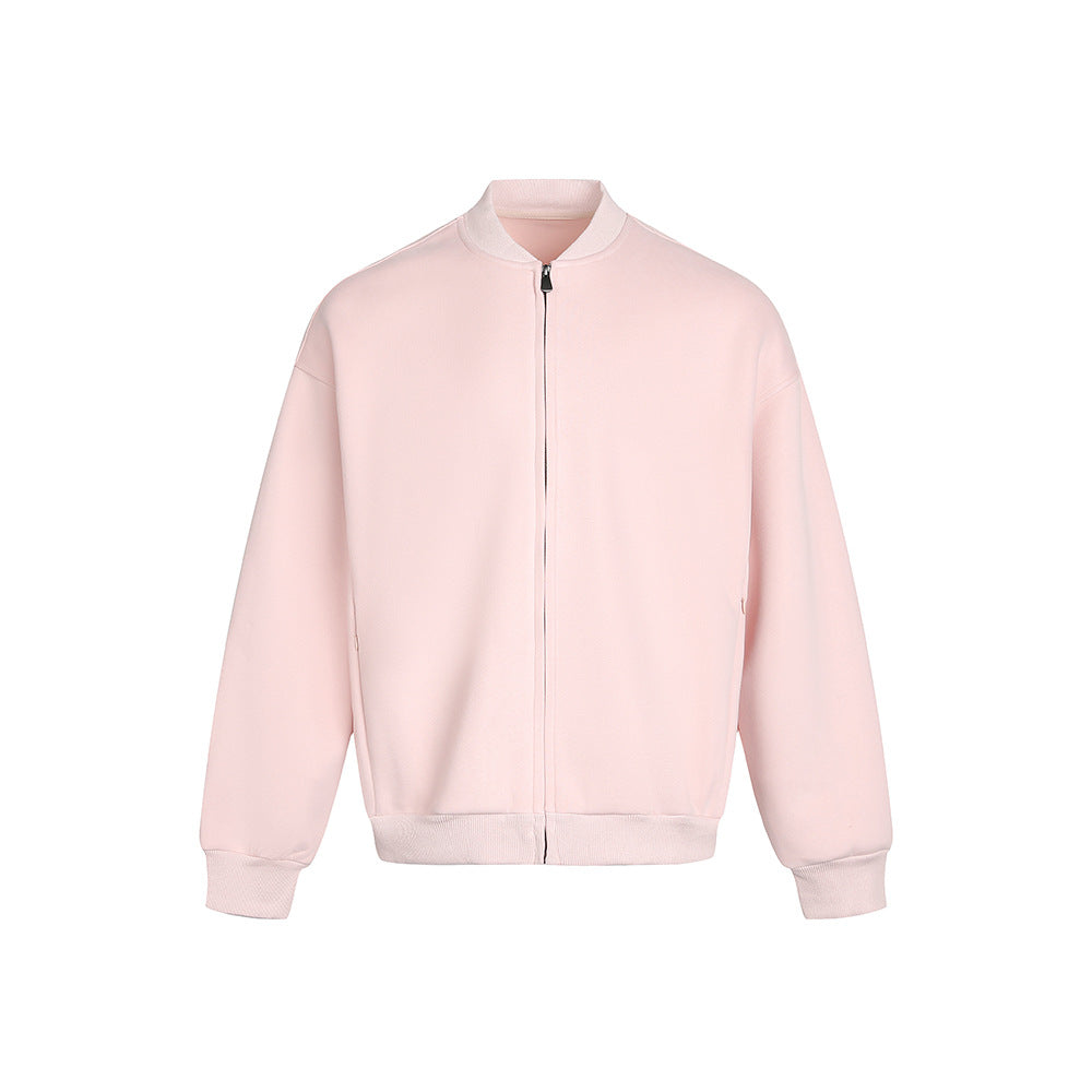 Tamara | Womens Cropped Varsity Baseball Relaxed Fit Fall Bomber Jacket, Pink
