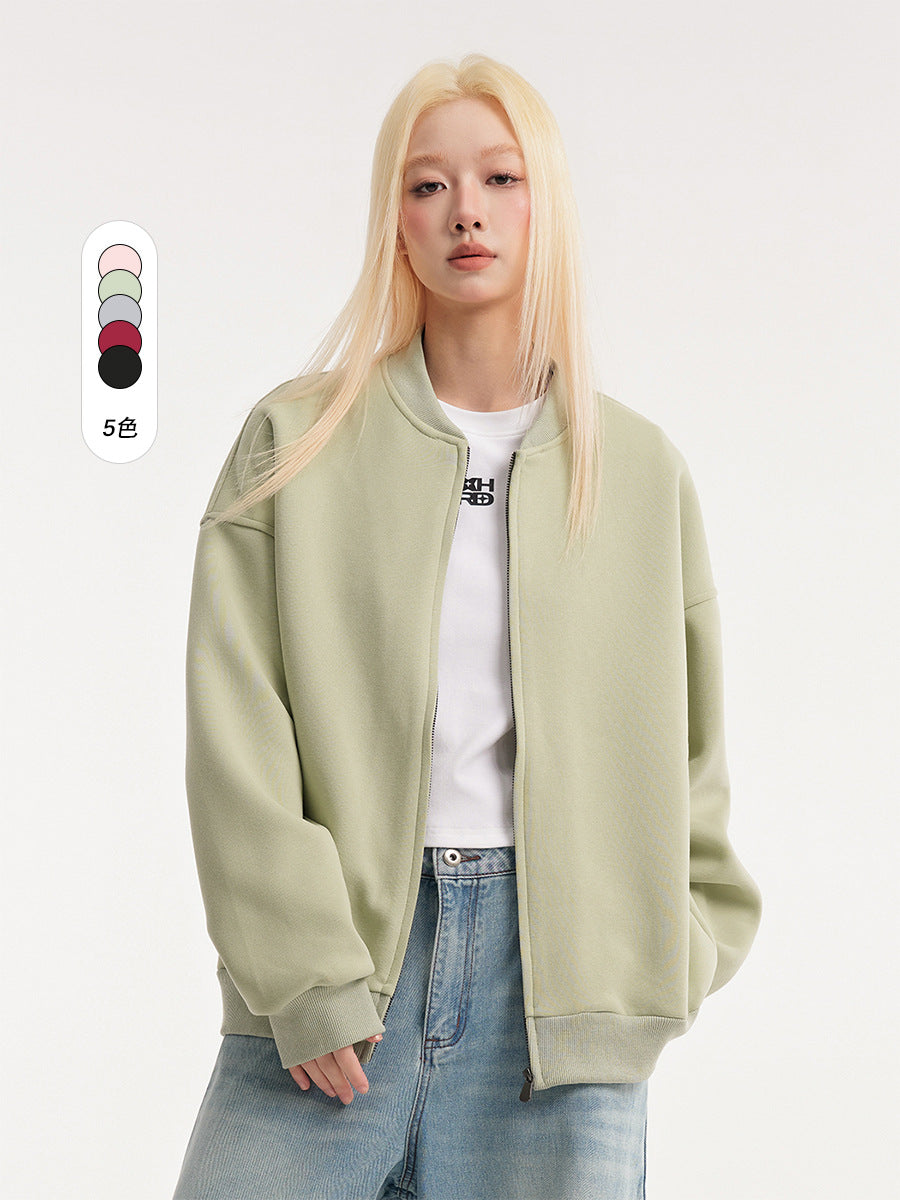 Tamara | Womens Cropped Varsity Baseball Relaxed Fit Fall Bomber Jacket, Green