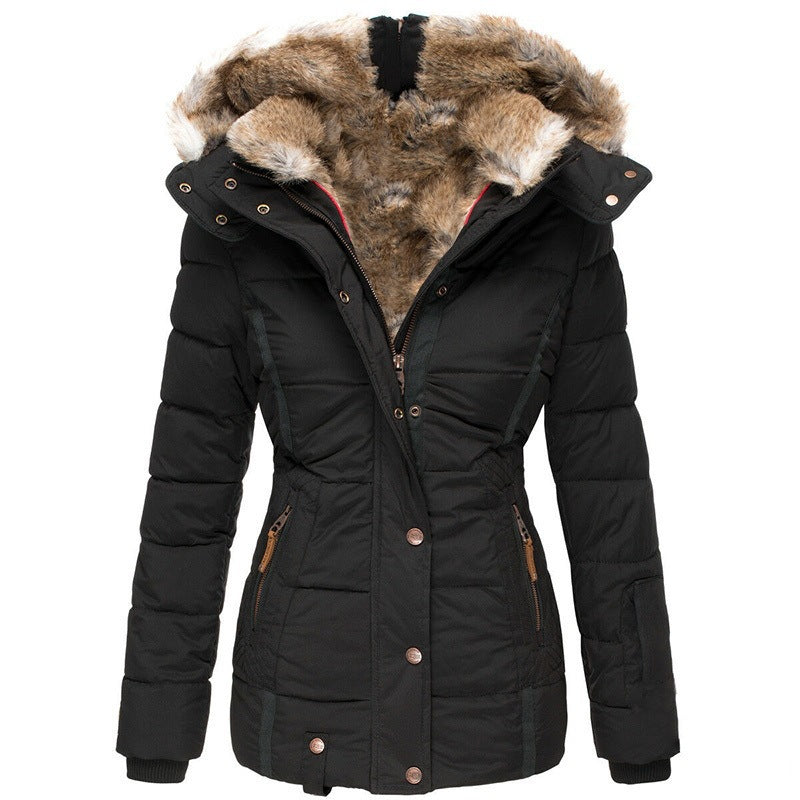 Tammy | Womens Fur Collar Padded Warm Winter Parka Jacket Coat