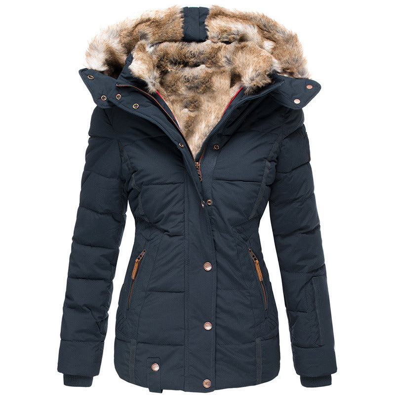 Tammy | Womens Fur Collar Padded Warm Winter Parka Jacket Coat