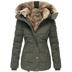 Tammy | Womens Fur Collar Padded Warm Winter Parka Jacket Coat