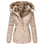 Tammy | Womens Fur Collar Padded Warm Winter Parka Jacket Coat