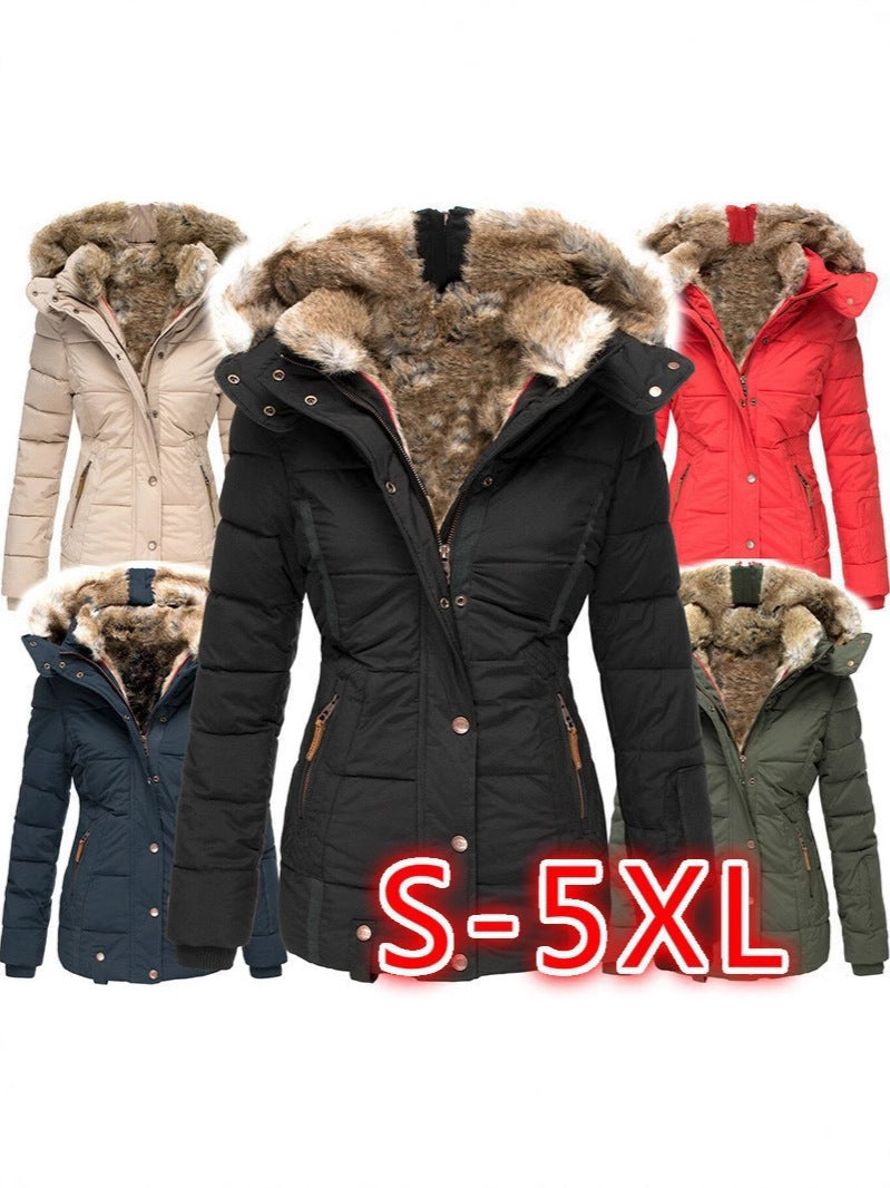 Tammy | Womens Fur Collar Padded Warm Winter Parka Jacket Coat