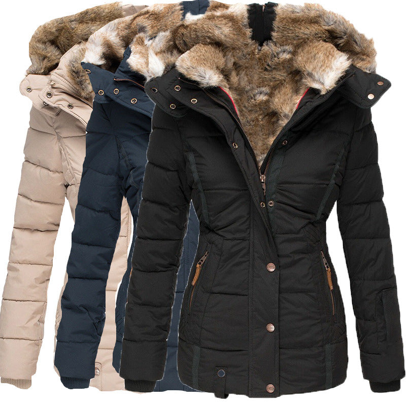 Tammy | Womens Fur Collar Padded Warm Winter Parka Jacket Coat