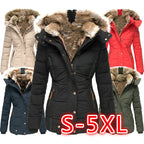 Tammy | Womens Fur Collar Padded Warm Winter Parka Jacket Coat