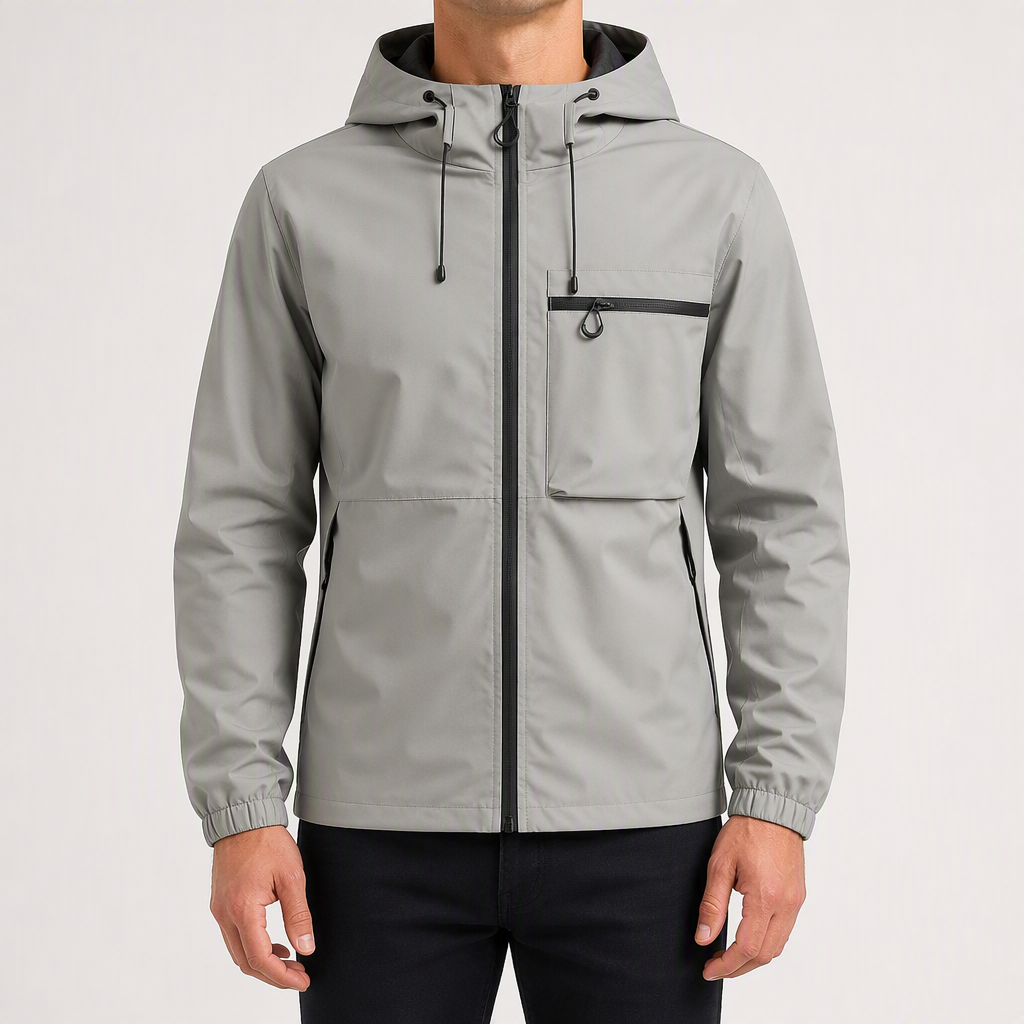 Tanner | Mens Waterproof Hooded Softshell Jacket, Light Grey