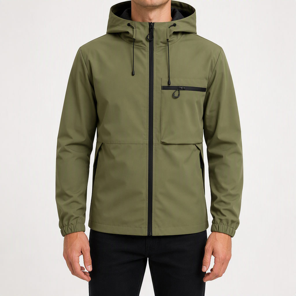 Tanner | Mens Waterproof Hooded Softshell Jacket, Army Green