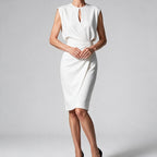 Tanya | Womens Classy Wedding Guest Midi Dress Sleeveless Cut Out Knot Front