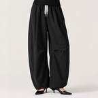 Tatum | Womens Wide Leg Straight Loose Fit Casual Pants, Black