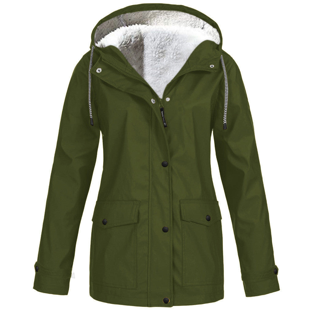 Teague | Womens Thick Fleece Hooded Longline Hoodie Sweatshirt - Army Green