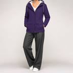 Teague | Womens Thick Fleece Hooded Longline Hoodie Sweatshirt, Purple