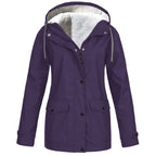 Teague | Womens Thick Fleece Hooded Longline Hoodie Sweatshirt - Purple