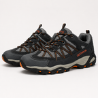 Teresa | Womens Leather Non Slip Breathable Walking Hiking Shoes, Dark Grey