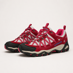Teresa | Womens Leather Non Slip Breathable Walking Hiking Shoes, Plum Red